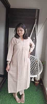 "IRA" - Soft Handloom Khaki Pant Set "IRA" - Soft Handloom Khaki Pant Set