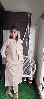 "IRA" - Soft Handloom Khaki Pant Set "IRA" - Soft Handloom Khaki Pant Set
