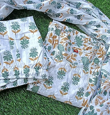 "Veena" - Premium Cotton suit set Summer Edit "Veena" - Premium Cotton suit set Summer Edit