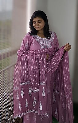 Gulabi Cotton Embroidered Suit