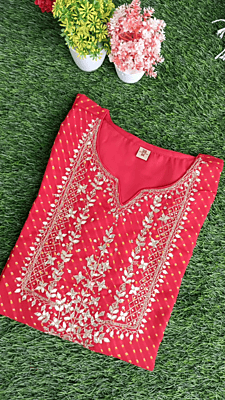 Surkh Lehariya Kurti