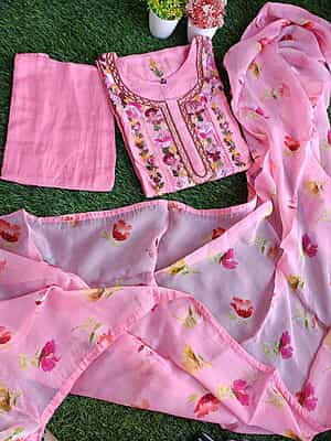 "TORAN" Hand Embroidered Silk Suit Set "TORAN" Hand Embroidered Silk Suit Set