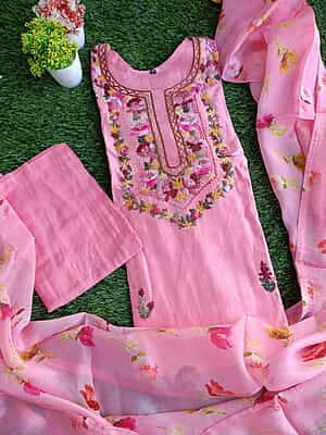 "TORAN" Hand Embroidered Silk Suit Set "TORAN" Hand Embroidered Silk Suit Set