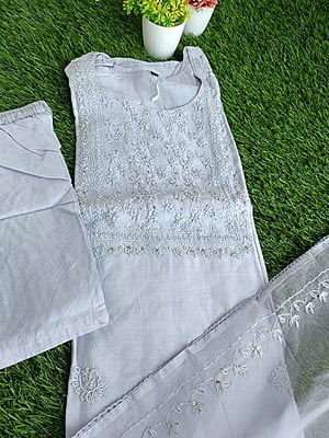 "PANKH" Suit Set with Organza Dupatta "PANKH" Suit Set with Organza Dupatta