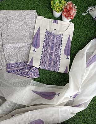 "DAALI" Pure Khadi Cotton Suit Set