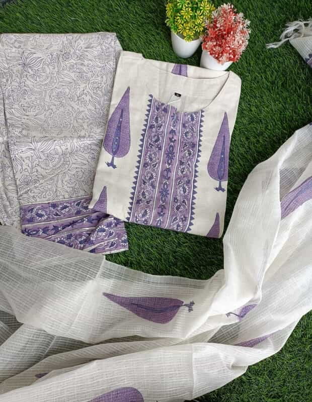 "DAALI" Pure Khadi Cotton Suit Set "DAALI" Pure Khadi Cotton Suit Set