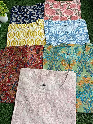 "ADITI" Pure Cotton Short Kurtis "ADITI" Pure Cotton Short Kurtis