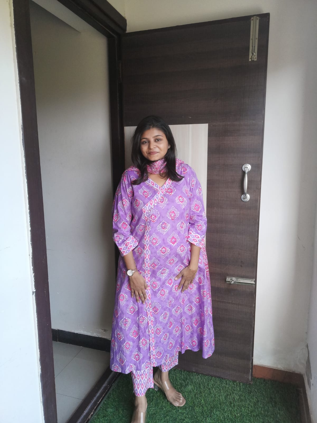 "KAJAL" Pure Cotton Angrakha Suit Set "KAJAL" Pure Cotton Angrakha Suit Set