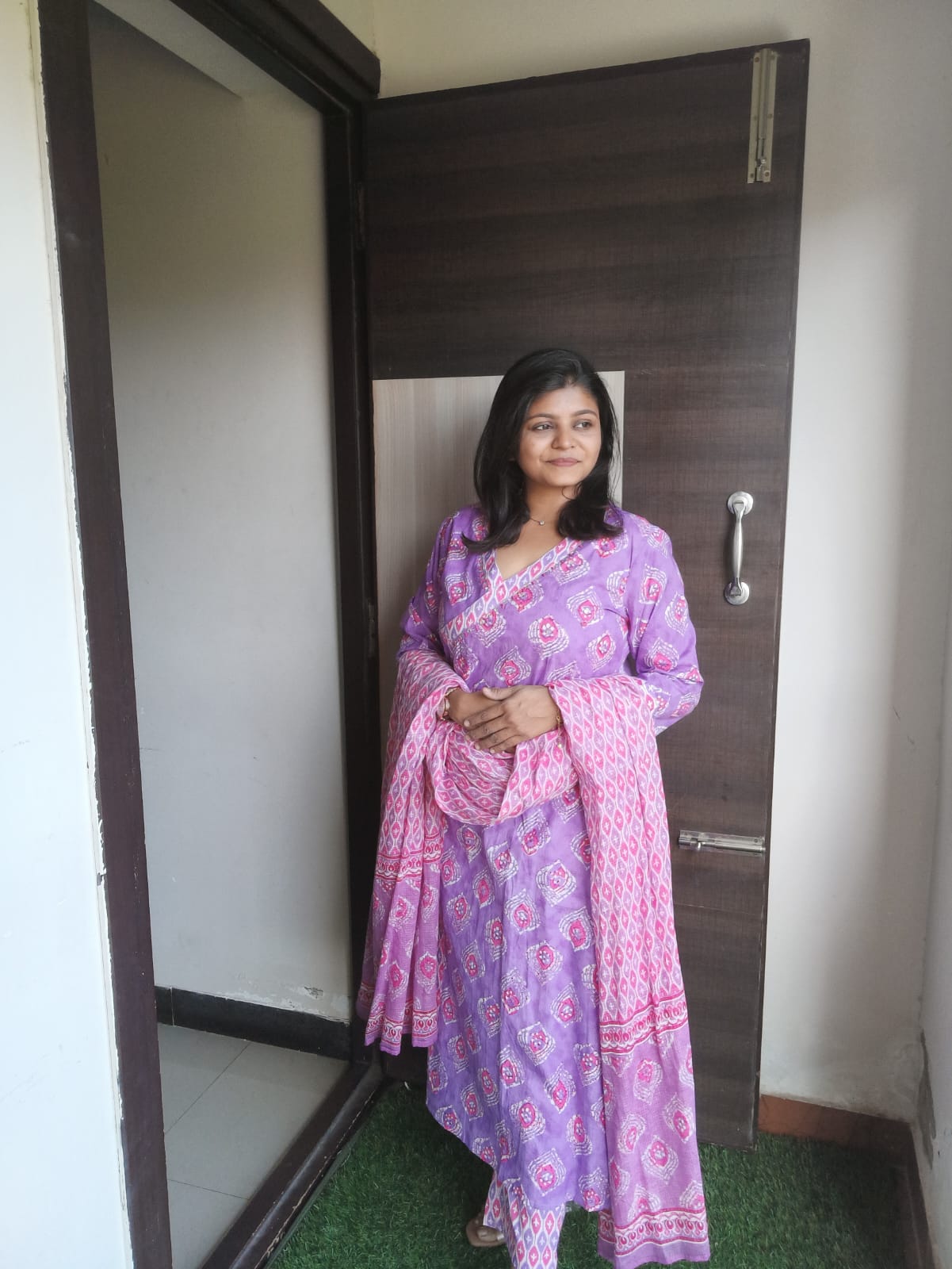 "KAJAL" Pure Cotton Angrakha Suit Set "KAJAL" Pure Cotton Angrakha Suit Set