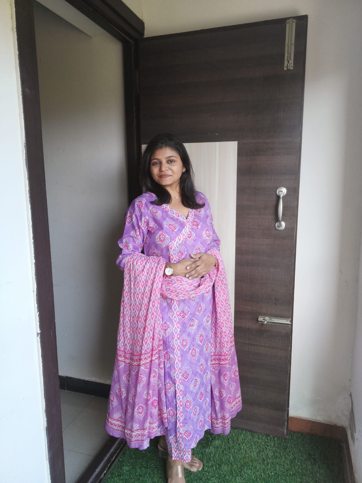 "KAJAL" Pure Cotton Angrakha Suit Set "KAJAL" Pure Cotton Angrakha Suit Set