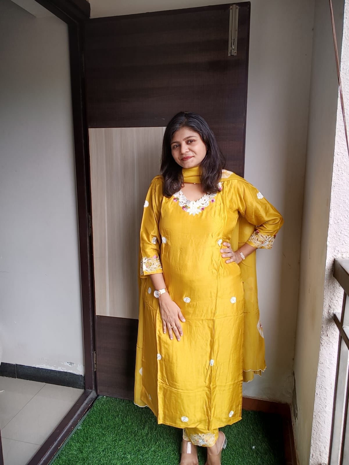 "SEEMA" Cut Work Suit Set